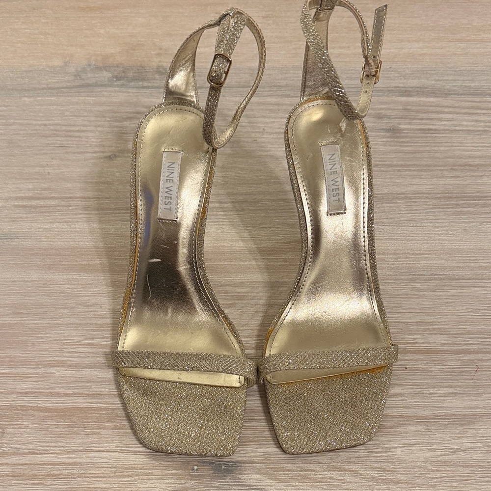 Nine West Glittering Gold Heels
